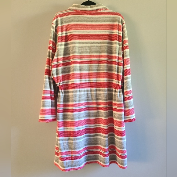 Ulla Popken Terry Cloth Stripe Terry Bath Robe - Picture 2 of 9